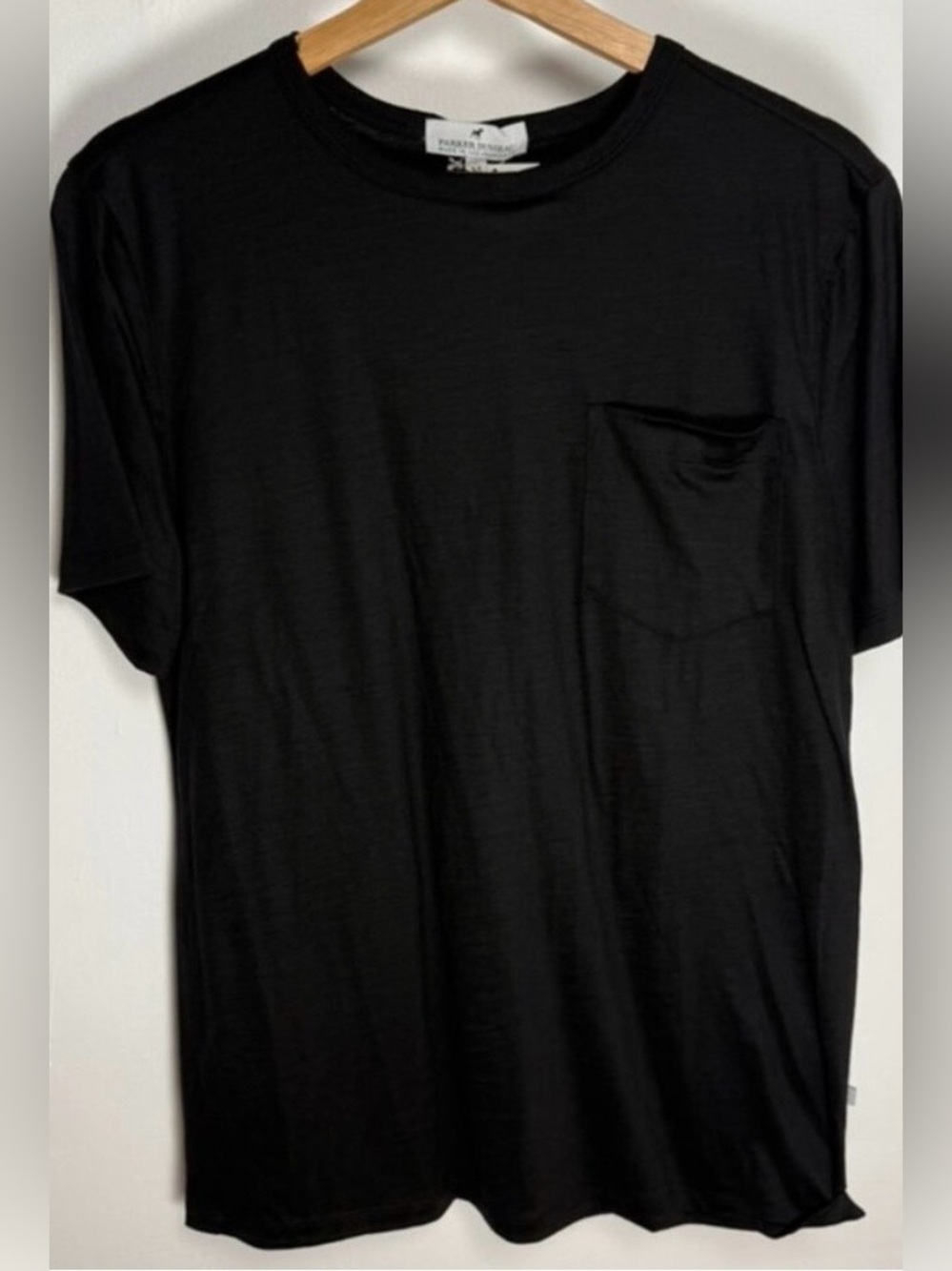 Parker Dusseau 100% Merino Wool Classic Black Short-Sleeve Pocket Tee
